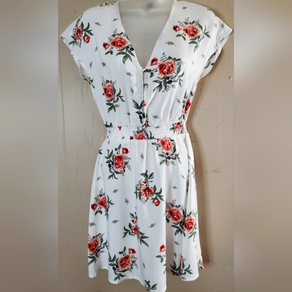 Pretty Rose and White Dress
